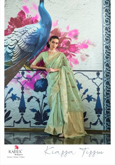 Kiassa Tissue By Rajtex Designer Organza Weaving Saree Collection